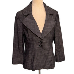 Carole Little Cotton blend lightweight gray blazer Size M